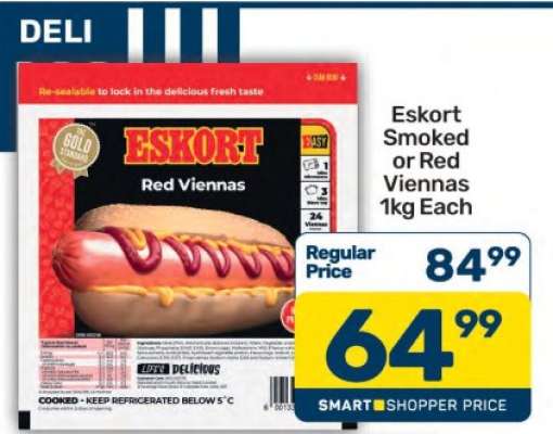 Eskort Smoked or Red Viennas 1kg Each