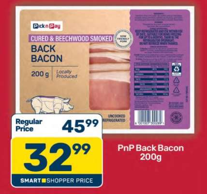 PnP Back Bacon 200g