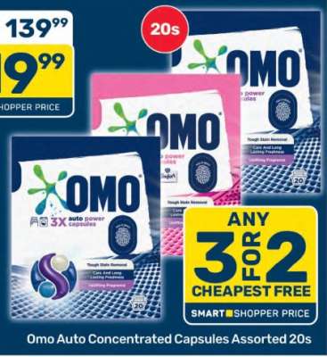 Omo Auto Concentrated Capsules Assorted 20s