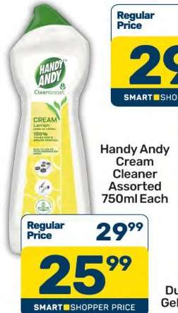 Handy Andy Cream Cleaner Assorted 750ml Each