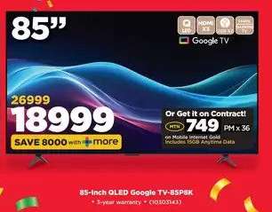 85-Inch QLED Google TV-85P8K