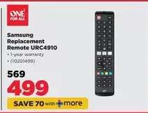 Samsung Replacement Remote-URC4910