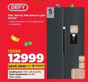 DEFY 555L Side By Side Natural Light DFF647