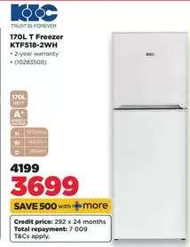 170L T Freezer KTF518-2WH