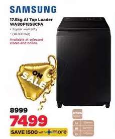 Samsung 17.5kg AI Top Loader WA80F18S8CFA