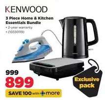 KENWOOD 3 Piece Home & Kitchen Essentials Bundle