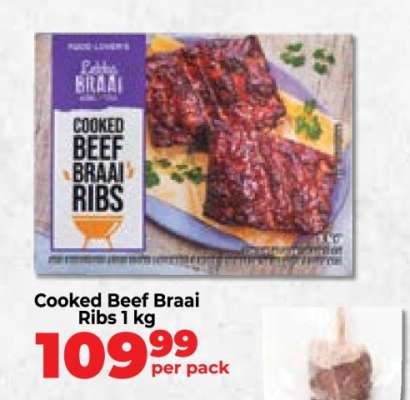 Cooked Beef Braai Ribs 1 kg