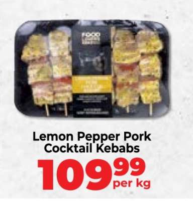 Lemon Pepper Pork Cocktail Kebabs