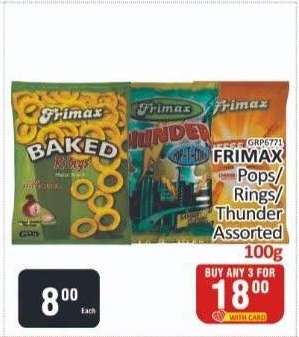 FRIMAX Pops/Rings/Thunder Assorted 100g