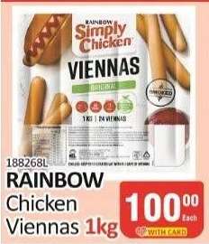 RAINBOW Chicken Viennas 1kg