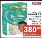 PAMPERS Active Baby-dry Jumbo Pack 2