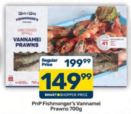 PnP Fishmonger's Vannamei Prawns 700g