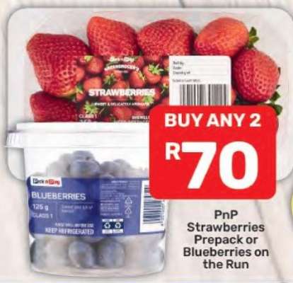 PnP Strawberries Prepack or Blueberries on the Run