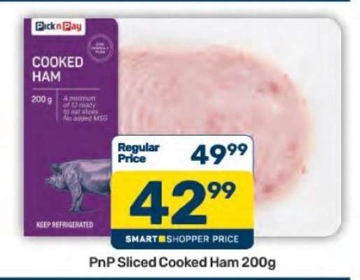 PnP Sliced Cooked Ham 200g