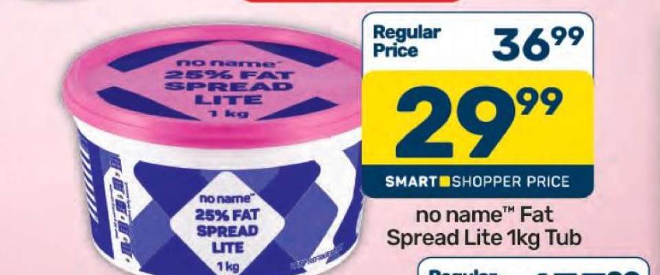 no name™ Fat Spread Lite 1kg Tub