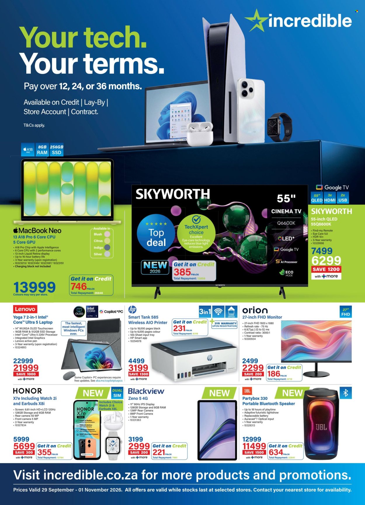 Incredible Connection specials - 29/09/2026 - 01/11/2026. Page 1