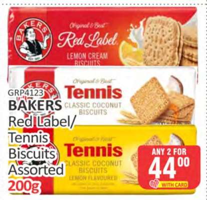 BAKERS Red Label/Tennis Biscuits Assorted