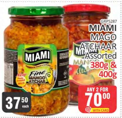 MIAMI MANGO ATCHAAR Assorted 380g & 400g