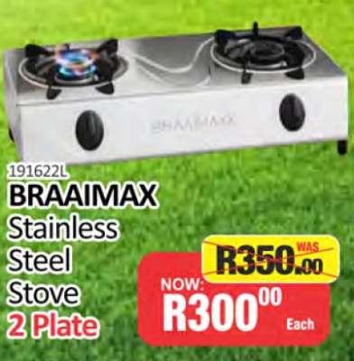 BRAAIMAX Stainless Steel Stove 2 Plate