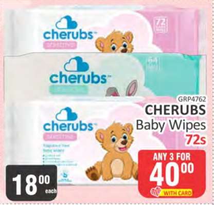 CHERUBS Baby Wipes 72s