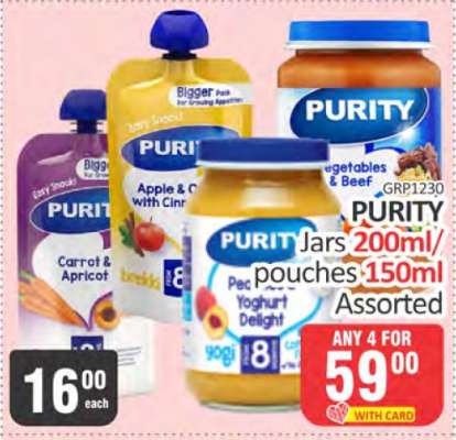 PURITY Jars/Pouches Assorted