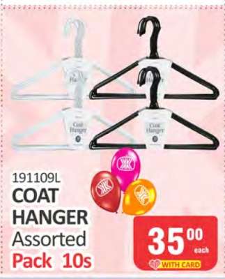 COAT HANGER Assorted Pack 10s