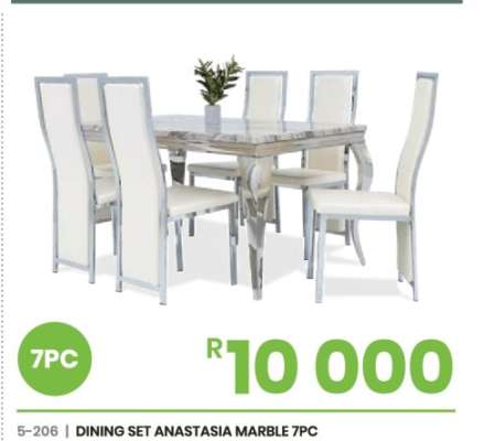 DINING SET ANASTASIA MARBLE 7PC