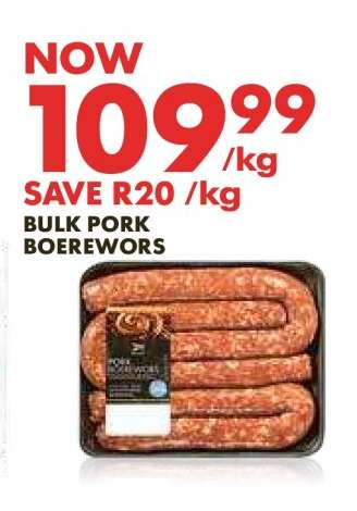 Bulk Pork Boerewors
