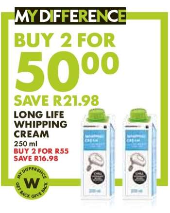 Long Life Whipping Cream