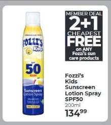 Fozzi's Kids Sunscreen Lotion Spray SPF50
