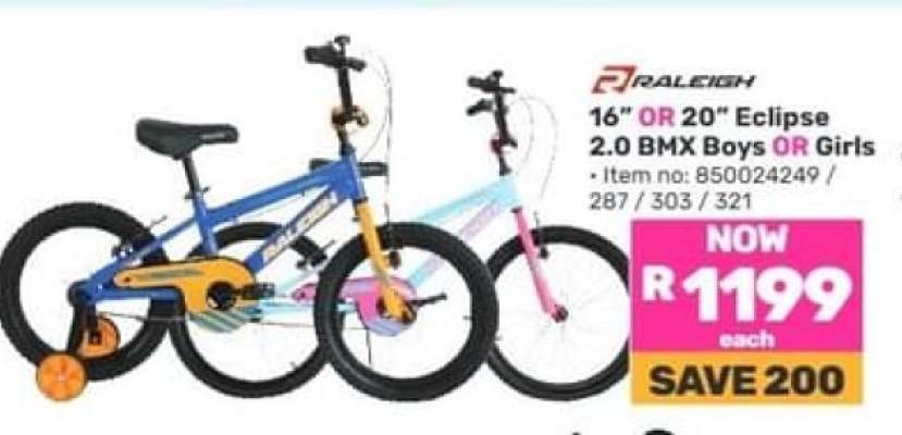 Raleigh 16" OR 20" Eclipse 2.0 BMX Boys OR Girls