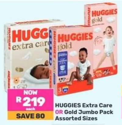 HUGGIES Extra Care OR Gold Jumbo Pack