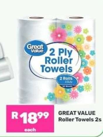 GREAT VALUE Roller Towels 2s