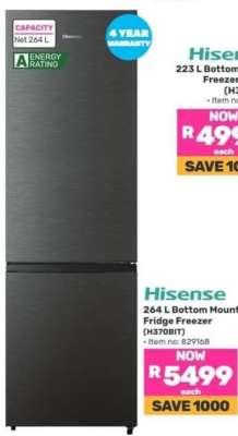 Hisense 264 L Bottom Mount Fridge Freezer (H370BIT)