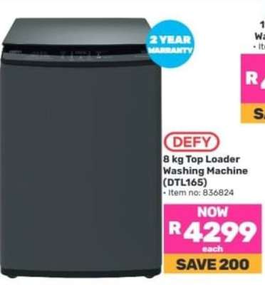 DEFY 8 kg Top Loader Washing Machine (DTL165)