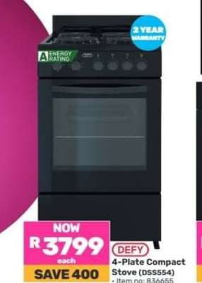Defy 4 Plate Compact Stove DSS554