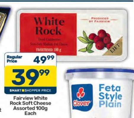 Fairview White Rock Soft Cheese Assorted 100g Each