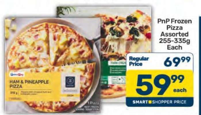 PnP Frozen Pizza Assorted 255-335g Each