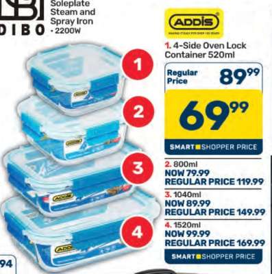 Addis 4-Side Oven Lock Containers