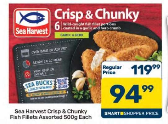 Sea Harvest Crisp & Chunky Fish Fillets Assorted 500g Each
