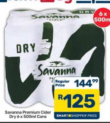 Savanna Premium Cider Dry 6 x 500ml Cans