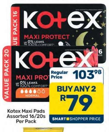 Kotex Maxi Pads Assorted 16/20s