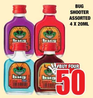 BUG SHOOTER ASSORTED 4 X 20ML