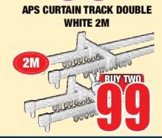 APS CURTAIN TRACK DOUBLE WHITE 2M