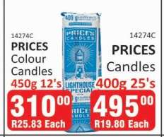 PRICES Colour Candles