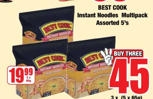 BEST COOK Instant Noodles Multipack Assorted 5's