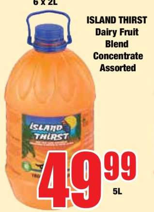 ISLAND THIRST Dairy Fruit Blend Concentrate Assorted