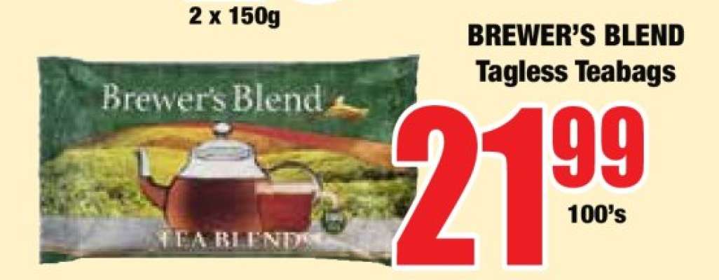 BREWER'S BLEND Tagless Teabags