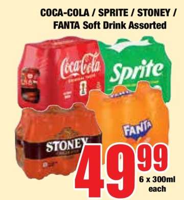COCA-COLA / SPRITE / STONEY / FANTA Soft Drink Assorted