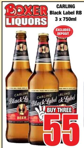 CARLING Black Label RB 3 x 750ml